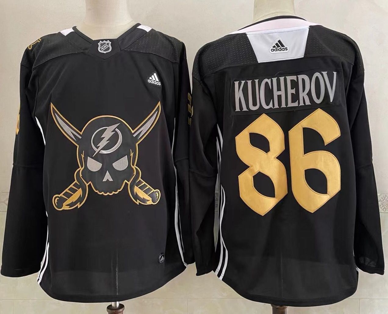 Men Tampa Bay Lightning 86 Kucherov Black Classic Edition 2022 Adidas NHL Jersey